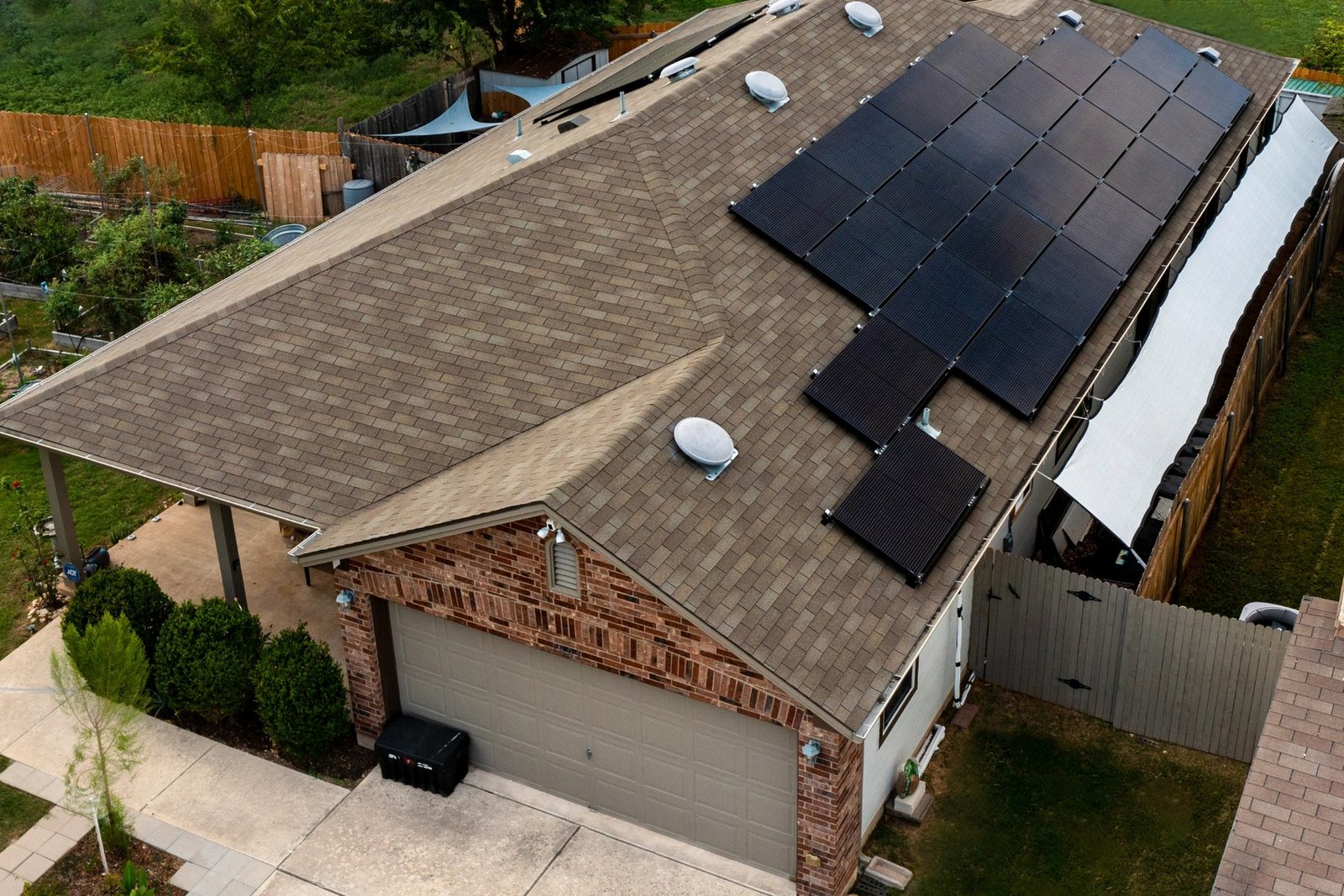 Aerial view of completed roof install